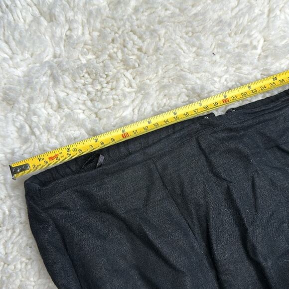 Requirements Linen Blend Black Midi Skirt Embroidered Details Beaded Design O3 - Picture 4 of 10